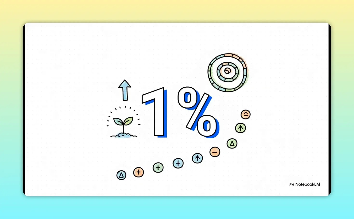 Atomic Habits Explained: The Simple Growth System Behind Lasting Change Illustration showing large one percent symbol with upward path and target
