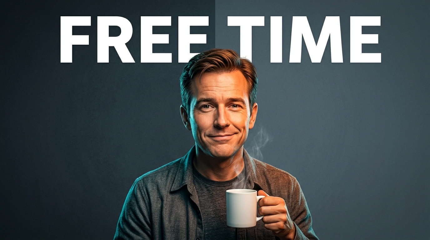 Man enjoys coffee during free time.