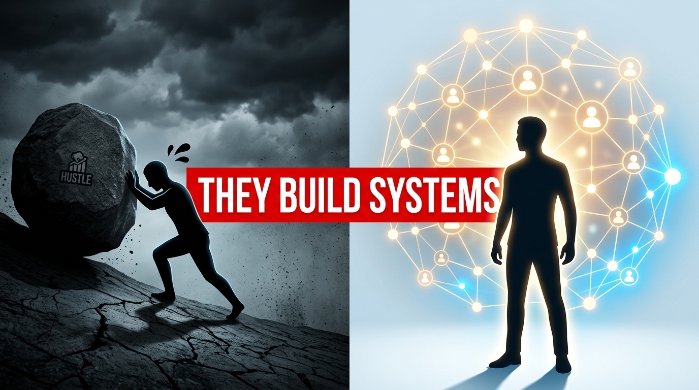 Man pushing rock building systems
